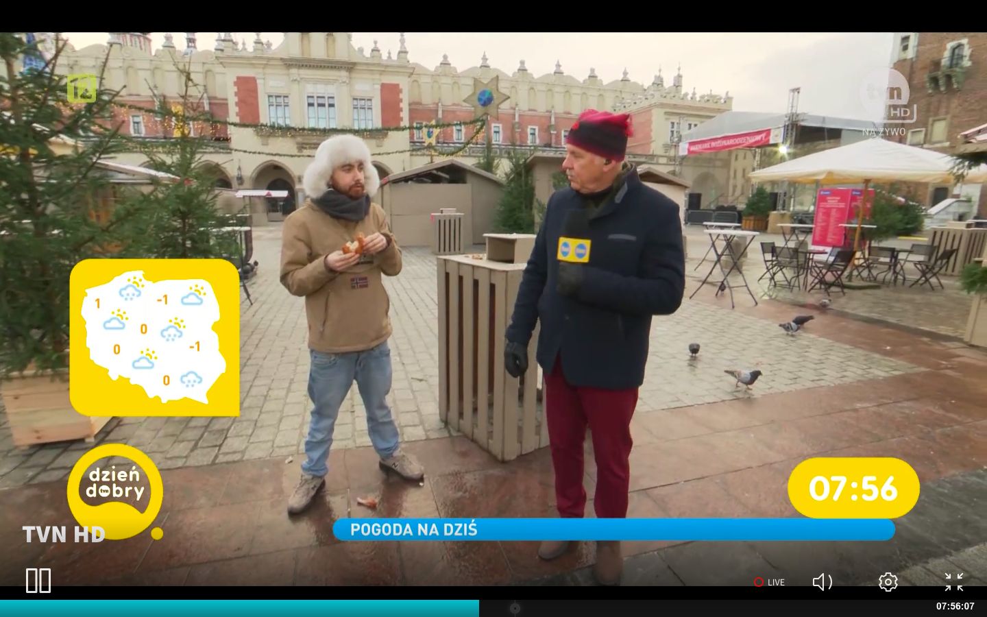 Pogoda w DDTVN z turystą na wizji