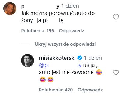 Wpis Miśka Koterskiego na Instagramie