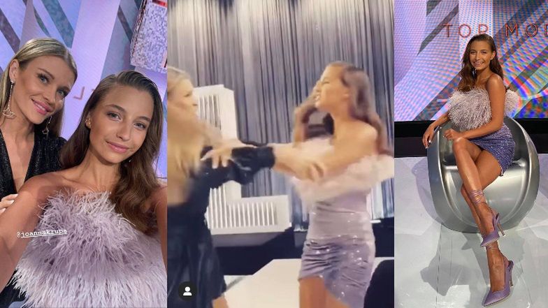 Julia Wieniawa "awanturuje się" z Joanną Krupą na planie programu "Top Model"