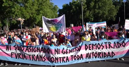 Marsz zwolenników zwiększenia praw osób transpłciowych przeszedł ulicami Madrytu.