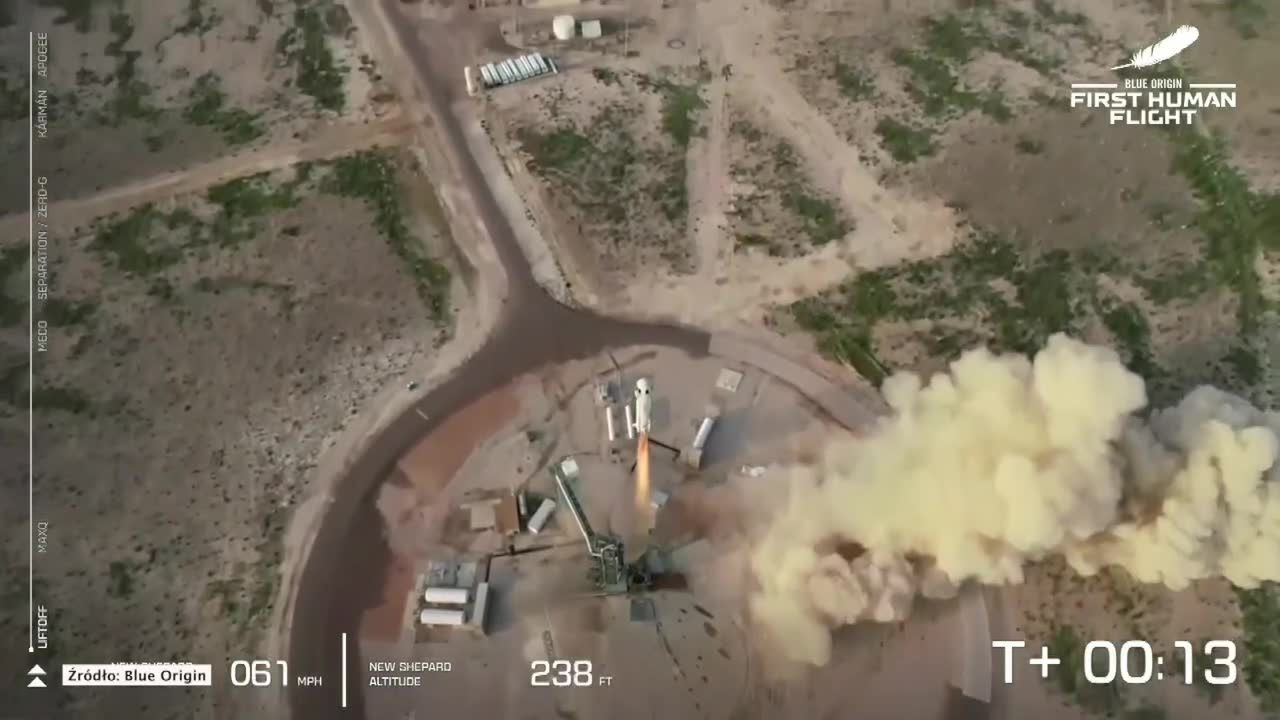 Pierwszy załogowy lot rakiety New Shepard zakończony sukcesem. Na podkładzie m.in. J. Bezos
