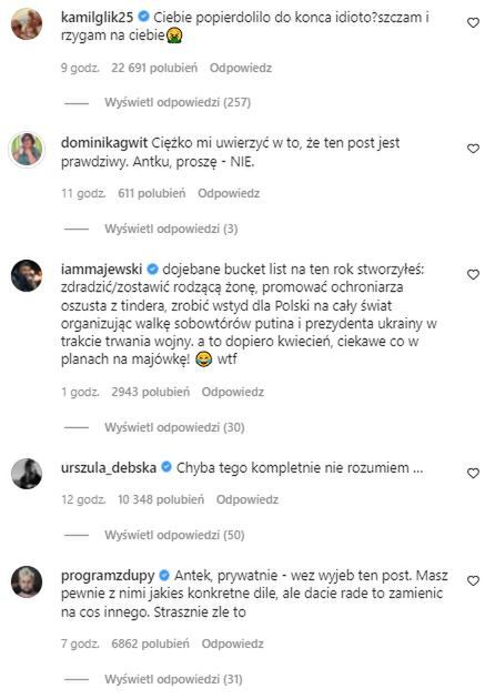 Gwiazdy krytykują Antka Królikowskiego