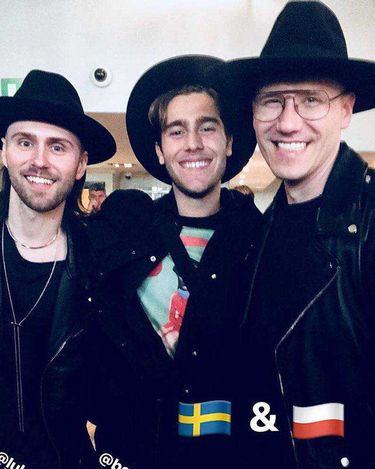 Gromee i Lukas Meijer w Londynie przed Eurowizją 2018, z reprezentantem Szwecji – Benjamin Ingrosso