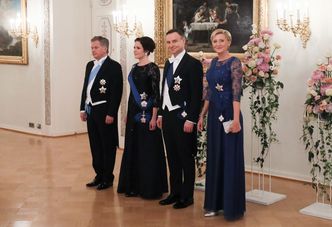 Wystrojeni Dudowie na kolacji z fińską parą prezydencką (ZDJĘCIA)
