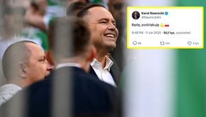 Kibic zaczepił w sieci Nawrockiego. Błyskawiczna reakcja. "Będę"
