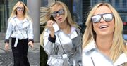 Joanna Przetakiewicz w srebrnej kurtce wychodzi z "Dzień Dobry TVN" (ZDJĘCIA)