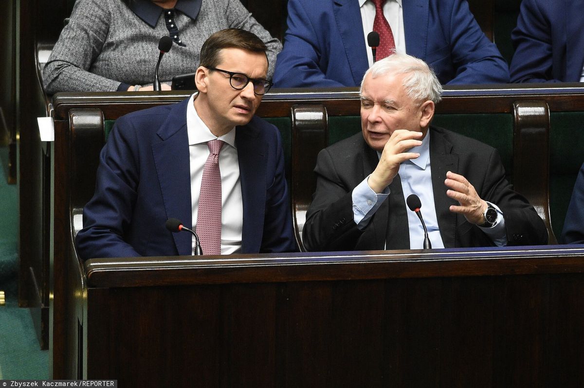 53. posiedzenie Sejmu IX kadencji. Mateusz Morawiecki, Jarosław Kaczyński
