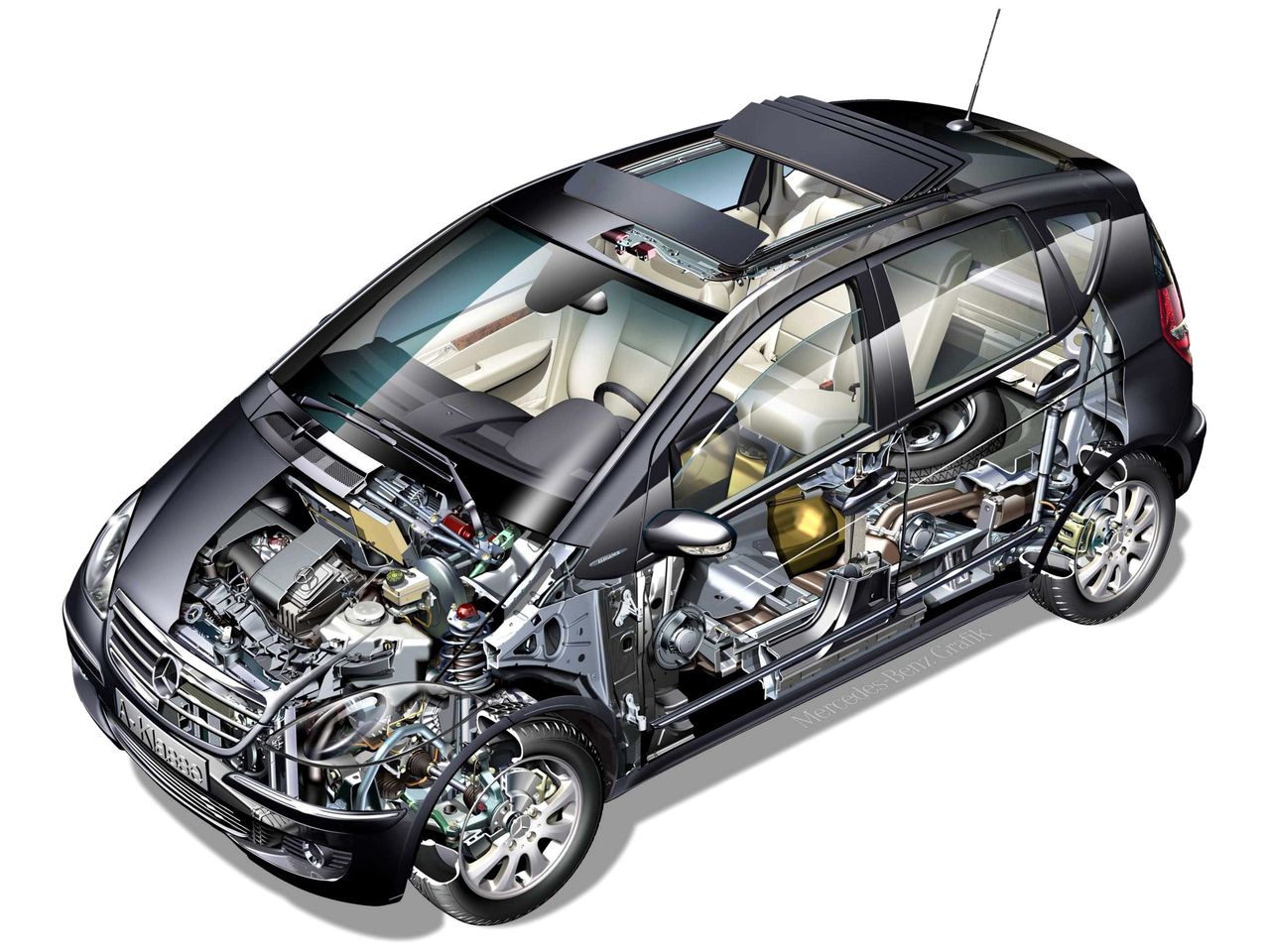 Niestety specyficzna konstrukcja auta utrudnia naprawy, w związku z tym są droższe niż w klasycznych hatchbackach.