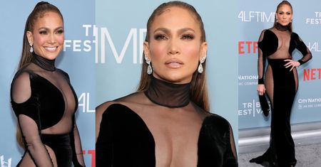 52-letnia Jennifer Lopez olśniewa w prześwitującej sukni na premierze dokumentu o sobie (ZDJĘCIA)