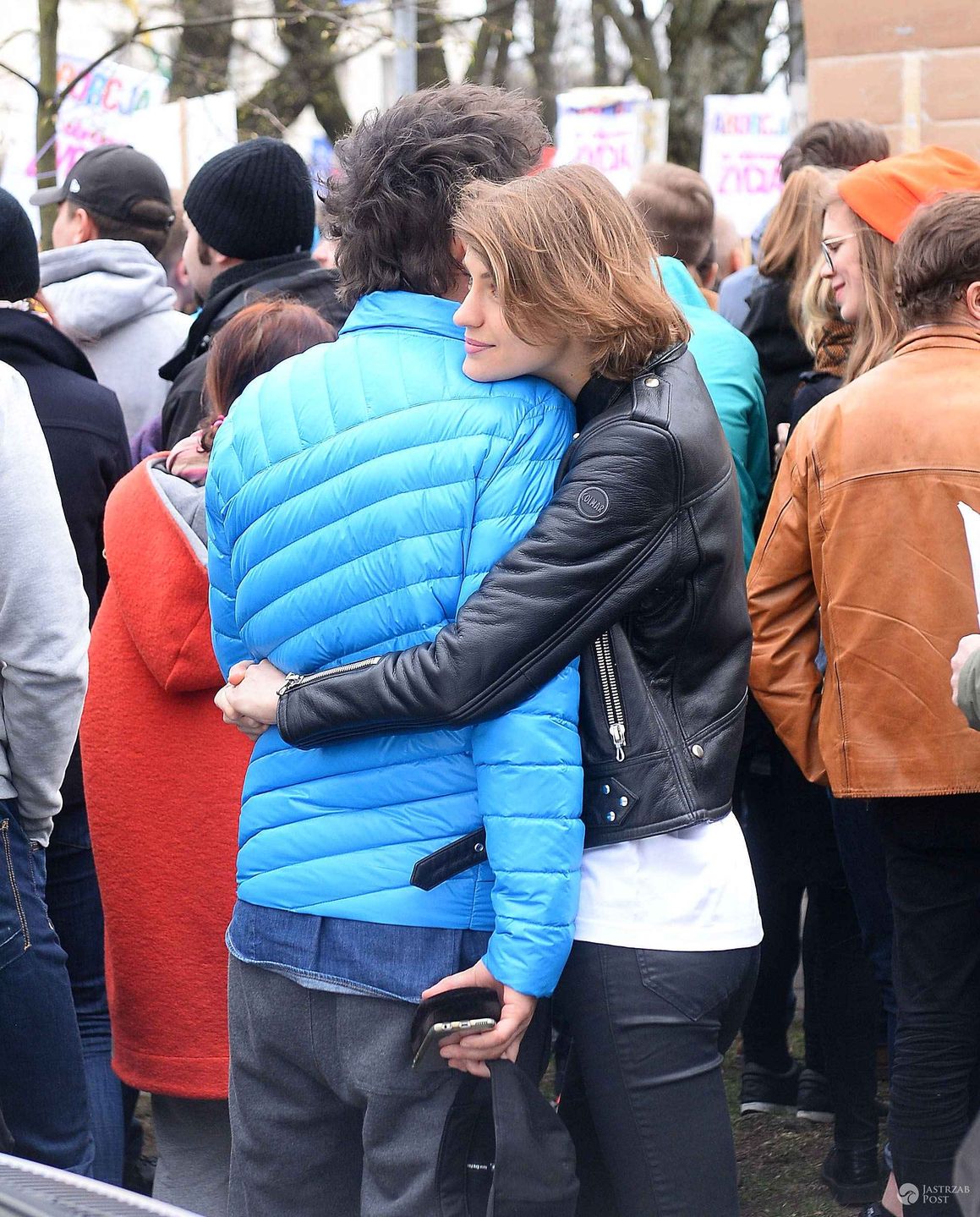 Kuba Wojewodzki i Renata Kaczoruk na proteście przeciwko zaostrzeniu ustawy antyaborcyjnej