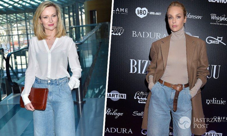 Pojedynek na stylizacje: Marieta Żukowska kontra Magdalena Mielcarz. Która lepiej nosi szerokie dżinsy?