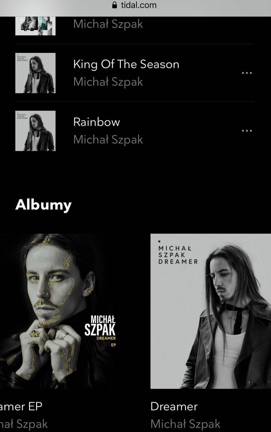 screeny serwisów streamingowych Michała Szpaka