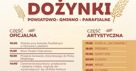 Dożynki w Ostrowie Lubelskim 2023. Wystąpią: Classic, News, Nowy VOX