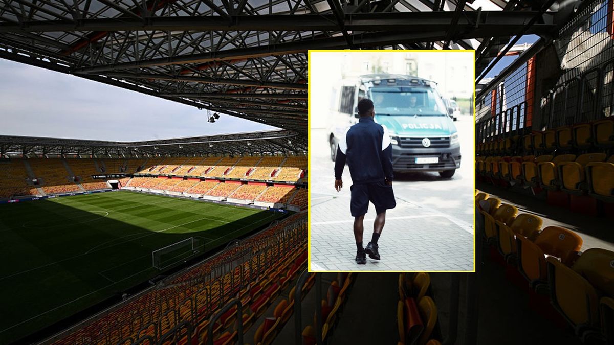   / Getty Images / Mateusz Slodkowski - UEFA / https://www.instagram.com/fknovipazar_official/ /  / Na zdjęciu: stadion Jagiellonii Białystok, na małym zdjęciu: wpis FK Novi Pazar