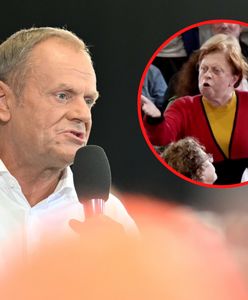 Krzyki na wiecu Tuska. "Zostawcie panią"