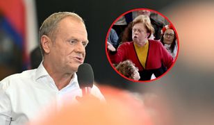 Krzyki na wiecu Tuska. "Zostawcie panią"