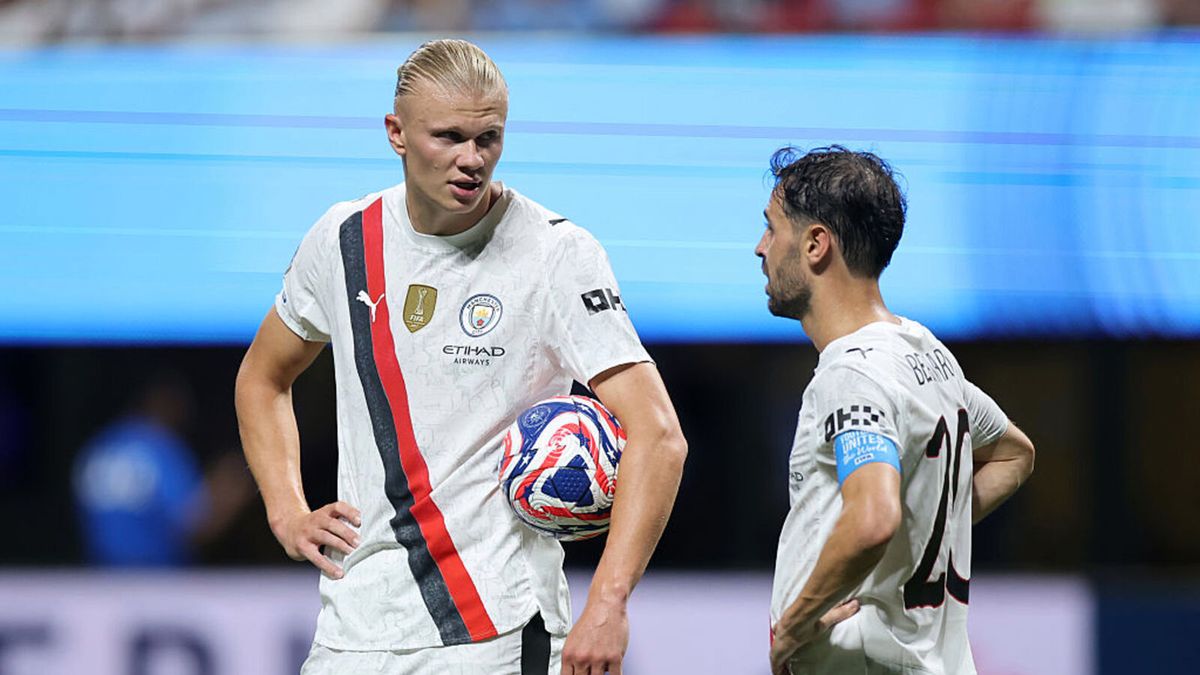 Getty Images / Alex Grimm / Erling Haaland i Bernardo Silva (z prawej)