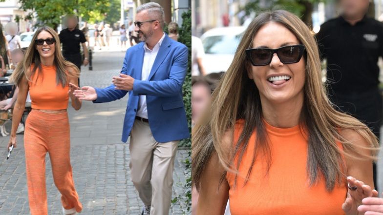 Małgorzata Rozenek i Krzysztof Skórzyński wychodzą ze studia "Dzień Dobry TVN"