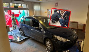 Pijany obcokrajowiec wjechał w posterunek. Wg policji zrobił to celowo