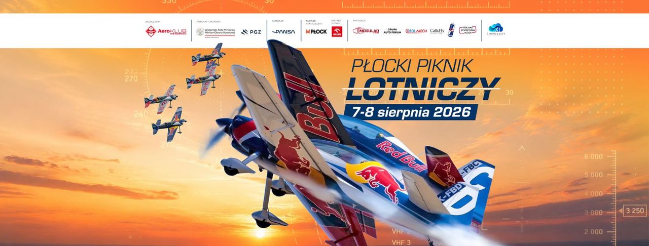 Płocki Piknik Lotniczy wraca z rozmachem. Ponad 50 statków powietrznych i nocne pokazy