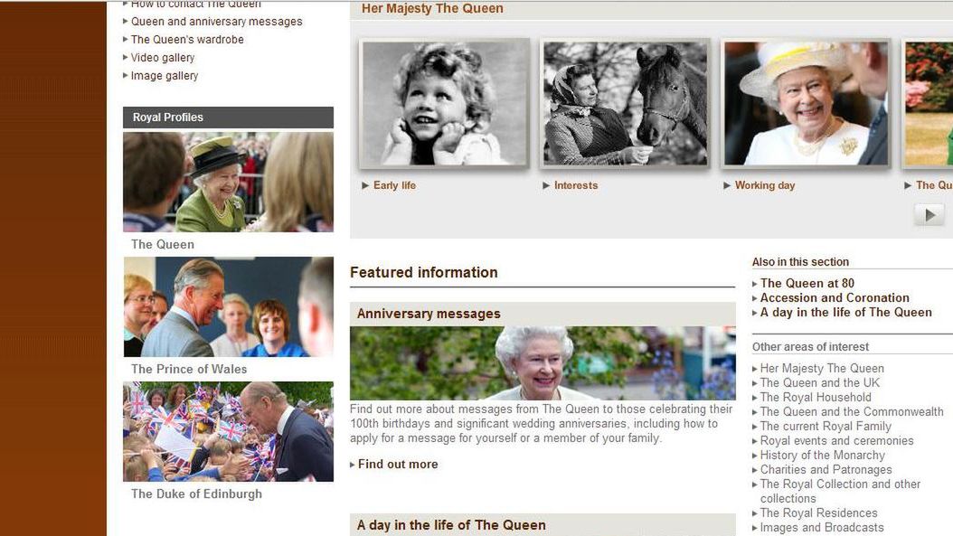 Królowa Elżbieta II zmienia swoją stronę internetową. 1