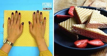 Galaretkowe wafle truskawkowe