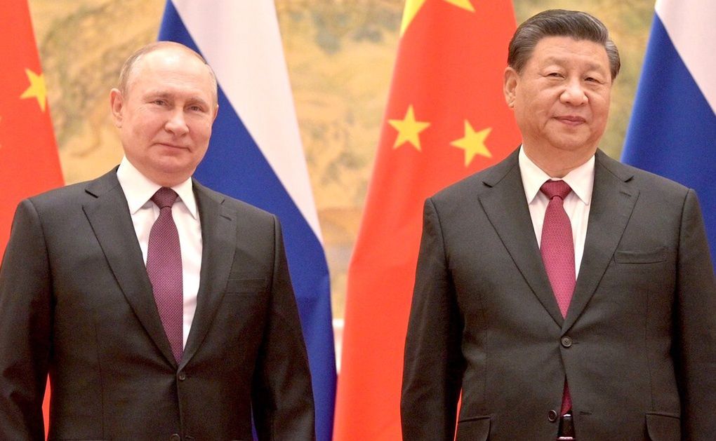 Putin i Xi Jinping w lutym 2022 r. w czasie olimpiady w Pekinie 