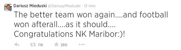 Znów wygrał lepszy zespół i wygrał futbol - tak jak być powinno. Gratulacje dla NK Maribor!