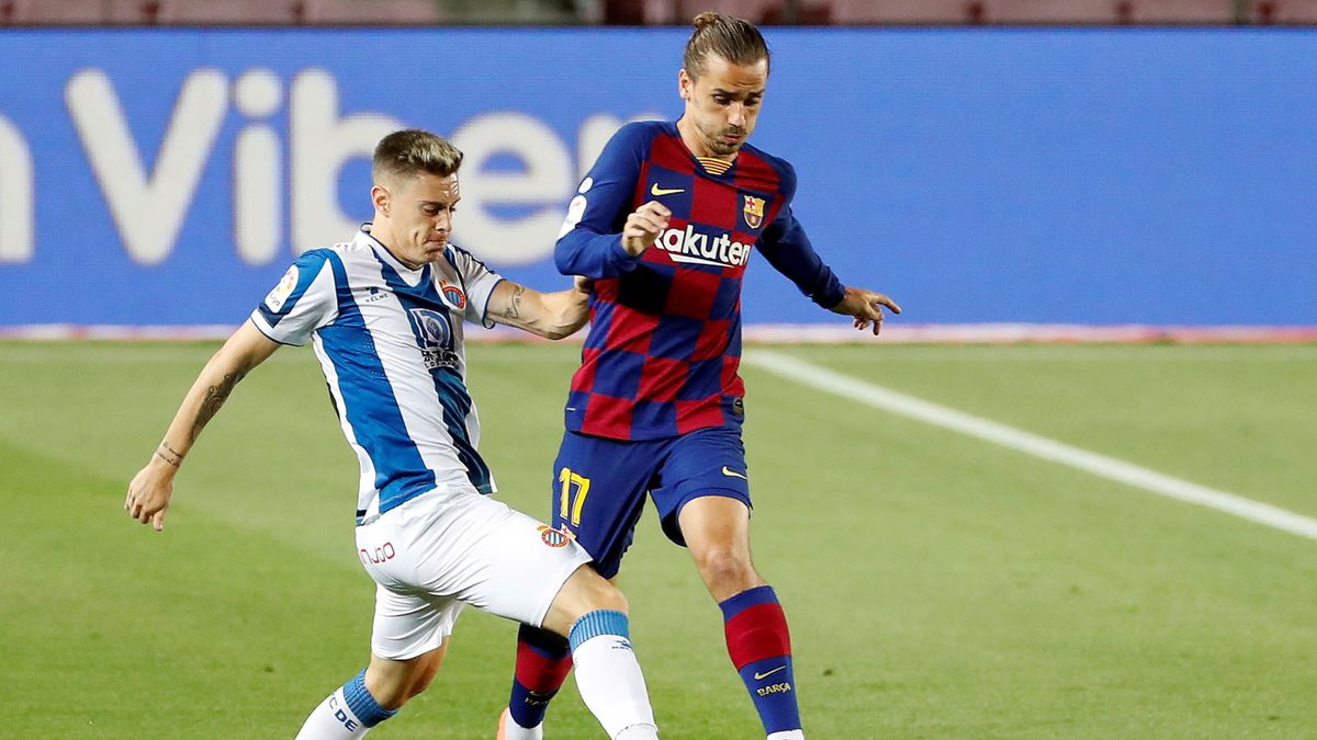PAP/EPA / ALBERTO ESTEVEZ / Na zdjęciu: Pol Lozano i Antoine Griezmann