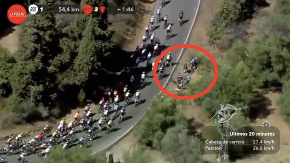 Zdjęcie okładkowe artykułu: Twitter / Fot. Twitter/Vuelta a Espana / Na 55 kilometrów przed końcem XII etapu Wyścigu Dookoła Hiszpanii doszło do kraksy, w której wziął udział m.in. Primoz Roglić.