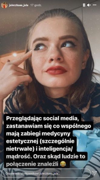 Relacja Julii Wróblewskiej na Instagramie 