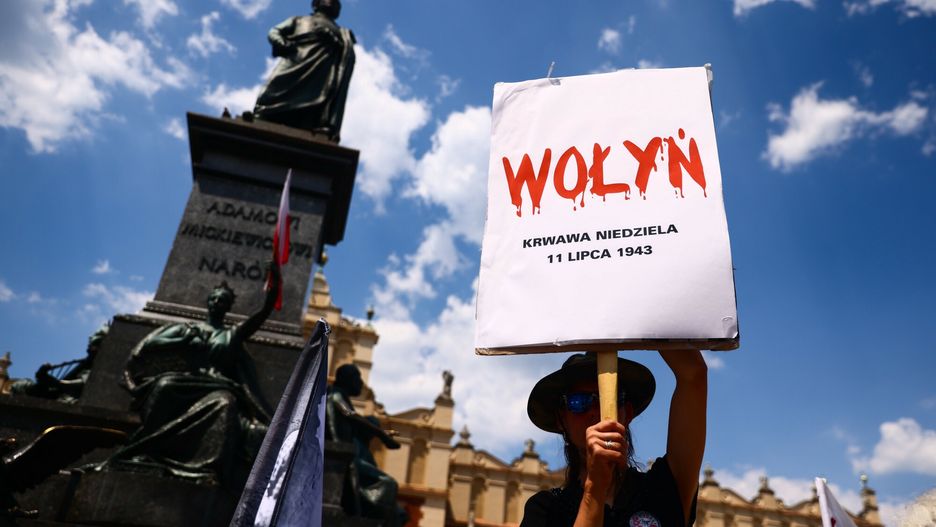 "Rekolekcje wołyńskie" na Rynku Głównym w Krakowie