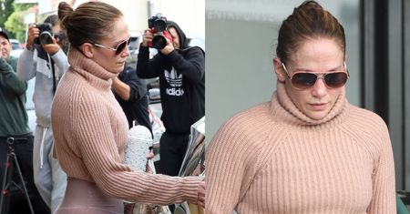 Jennifer Lopez BEZ GRAMA MAKIJAŻU prezentuje wysportowaną sylwetkę w błyszczących leginsach (ZDJĘCIA)