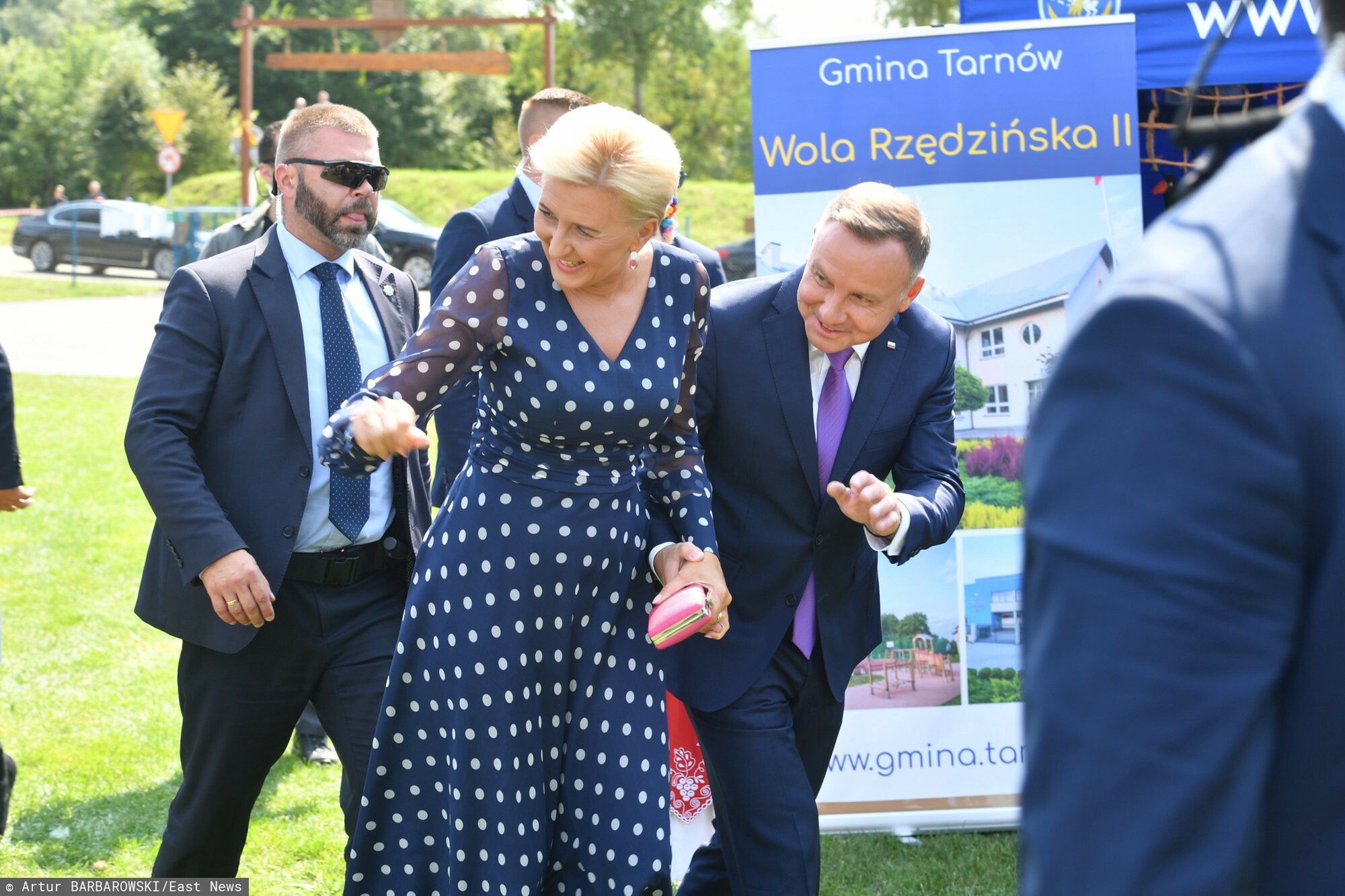 Zapracowani Andrzej Duda i Agata Duda świętują dożynki w Zbylitowskiej Górze 