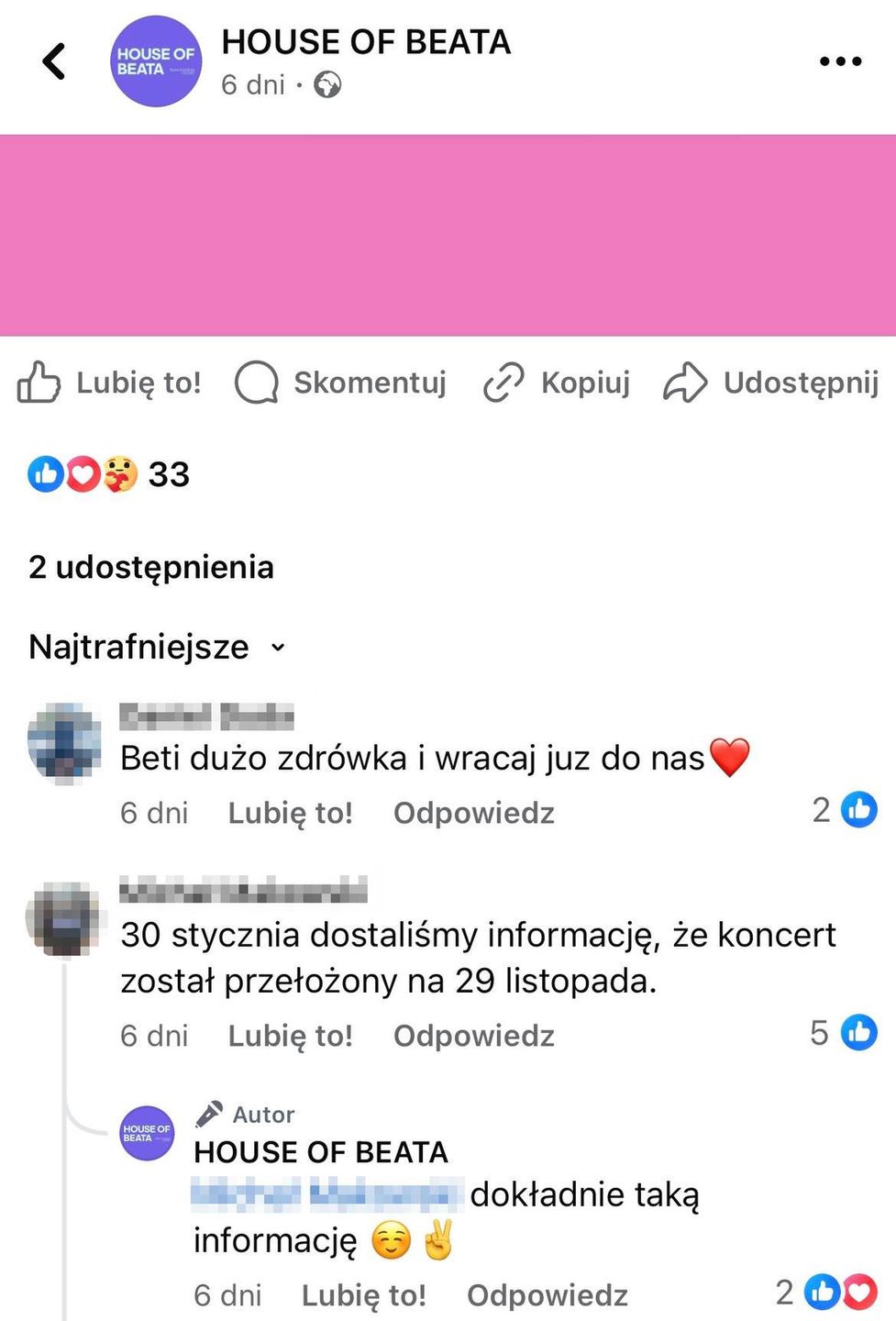 Organizator potwierdza datę przełożonego koncertu