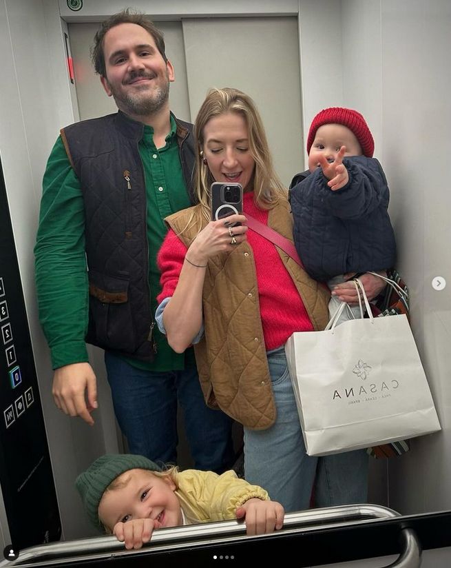 Lara Gessler i Piotr Szeląg z dziećmi