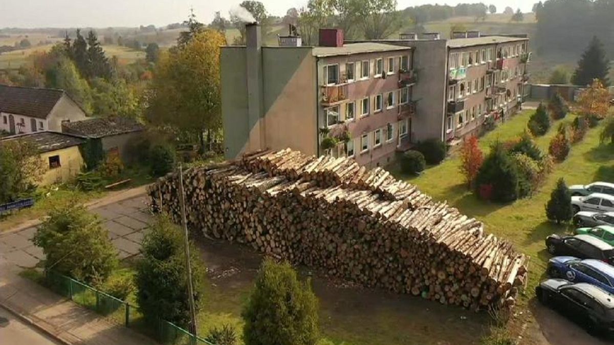 Tak mieszkańcy Ostrowic radzą sobie z drożyzną. Wspólnie kupili spory zapas drewna