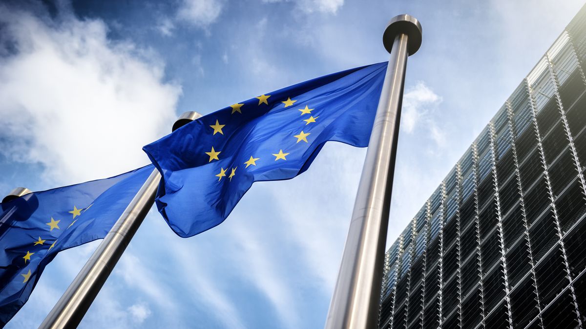 Flagi Unii Europejskiej z depositphotos