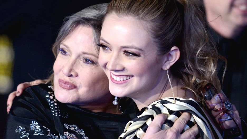 Carrie Fisher i Billie Lourd na premierze "Gwiezdne wojny: Przebudzenie Mocy", Hollywood, 2015 r.