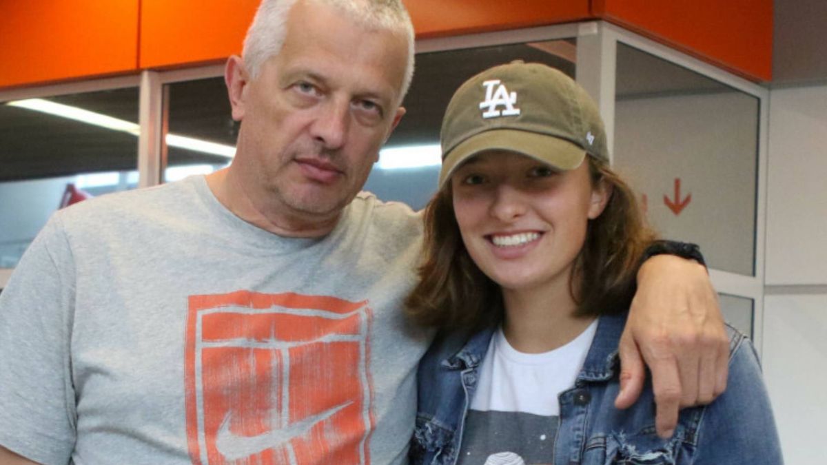 Iga Świątek z ojcem