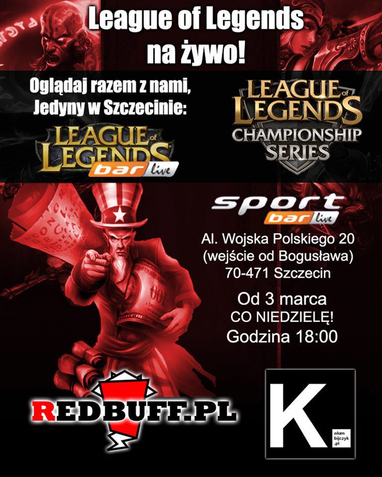 W Szczecinie BarLol, w Krakowie Bar of Legends GG - wspólne oglądanie esportu