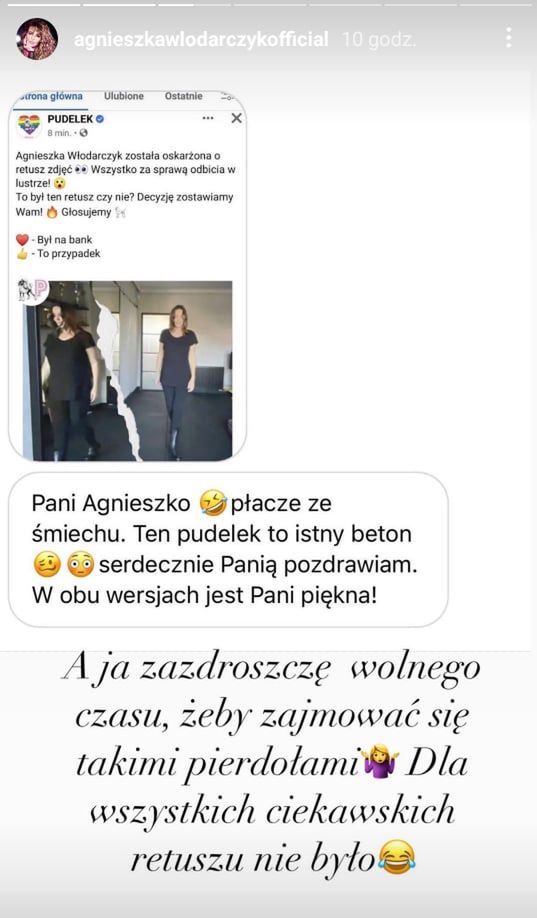 Agnieszka Włodarczyk tłumaczy się z zarzutów o retusz zdjęć