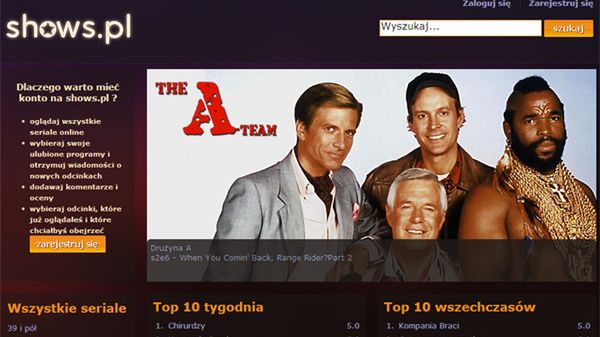 Shows.pl - katalog seriali nielegalnie wrzuconych do sieci 1