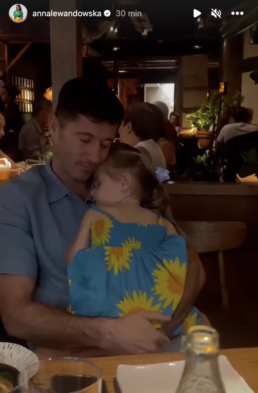 Robert Lewandowski z córką Laurą