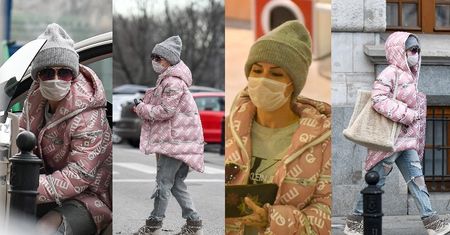 Blanka Lipińska w podartych spodniach i różowej kurtce za 1,5 tysiąca załatwia sprawunki na mieście (ZDJĘCIA)