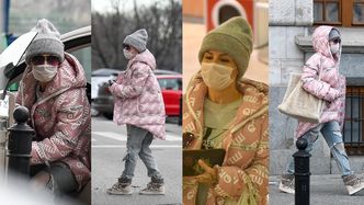 Blanka Lipińska w podartych spodniach i różowej kurtce za 1,5 tysiąca załatwia sprawunki na mieście (ZDJĘCIA)