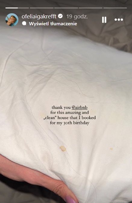 Artystka pokazała plamy na pościeli