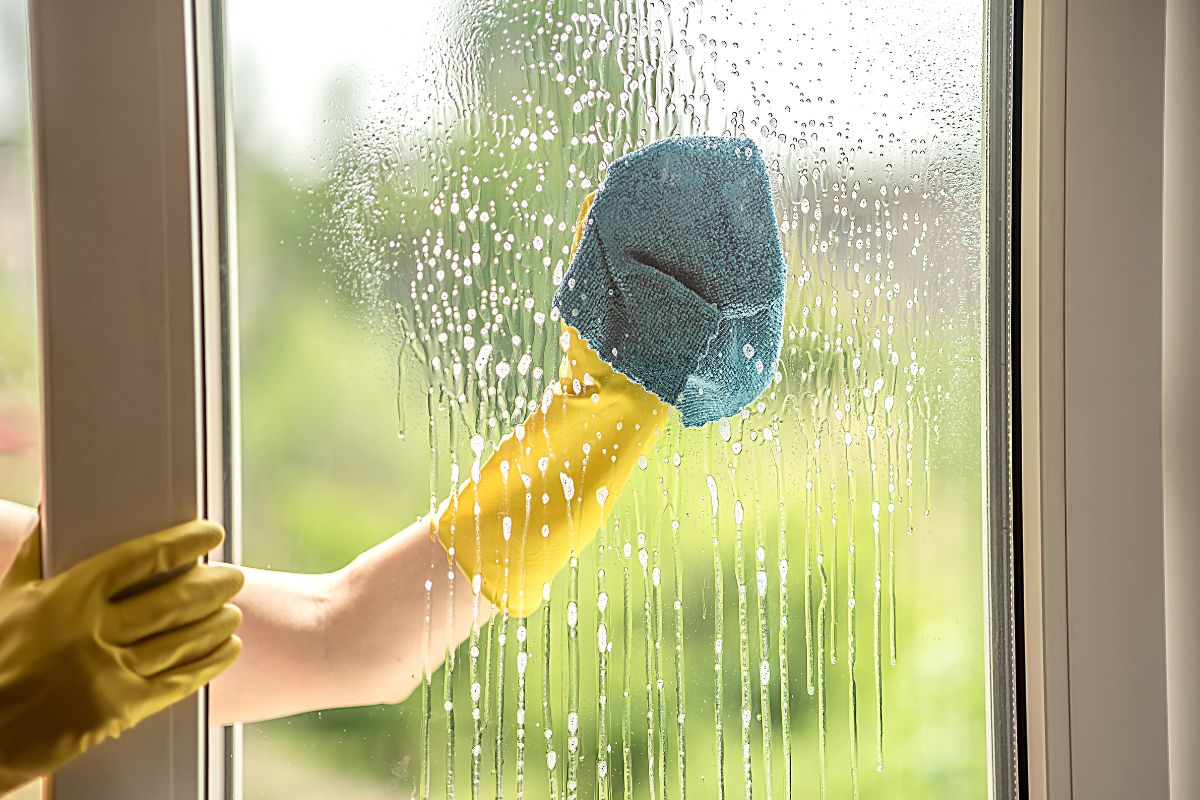 Mycie okien za pomocą gliceryny