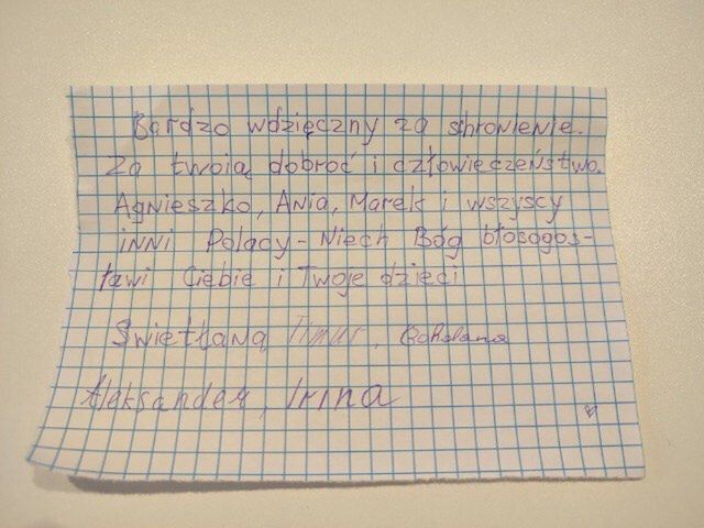 Uchodźcy podziękowali za wsparcie.
