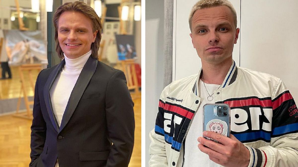 Marcin Hakiel znów zaskakuje wyglądem. Na zdjęciu po lewej tancerz w marcu 2021 r., po prawej w marcu 2022 r.